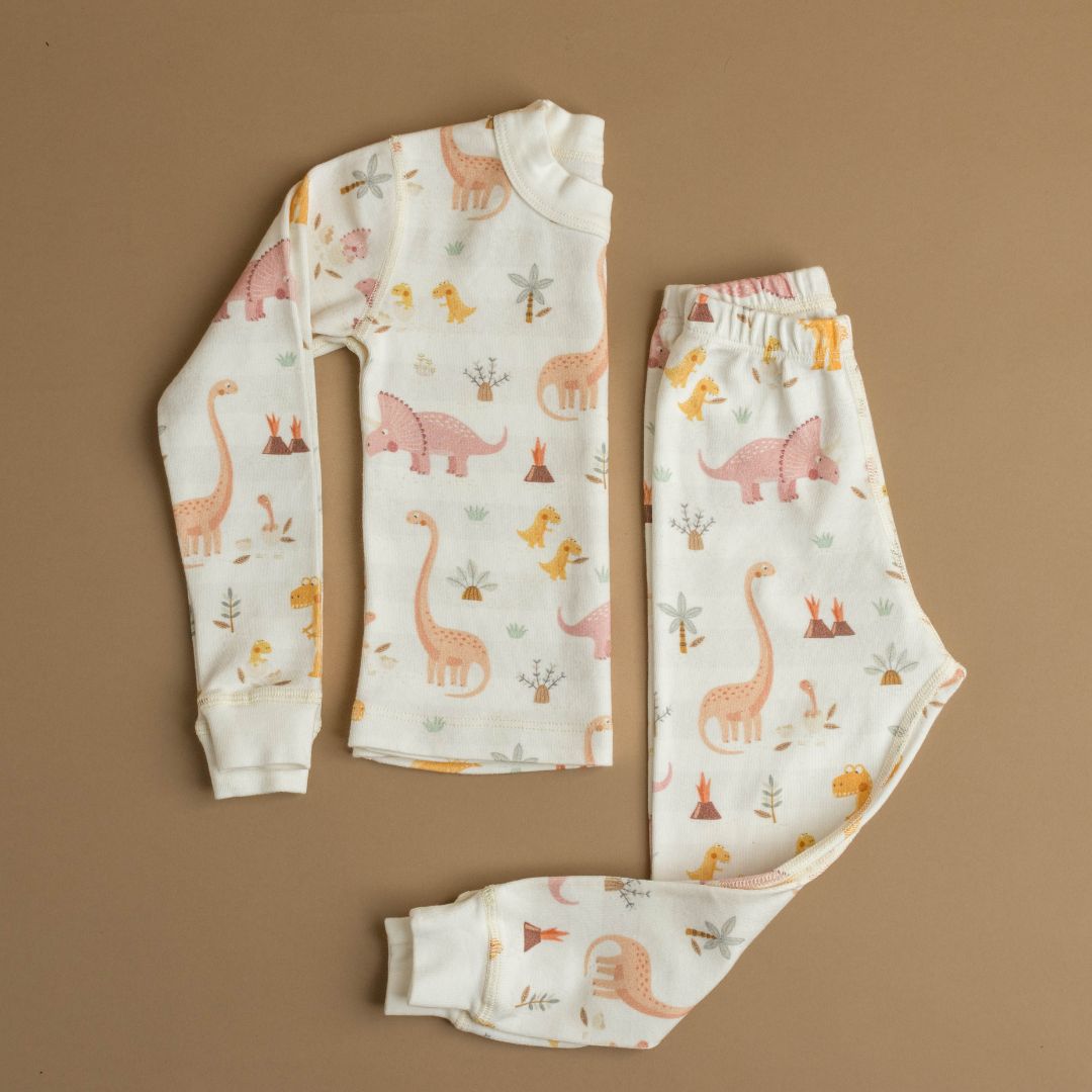 Girls Rose Dino Organic Pajamas