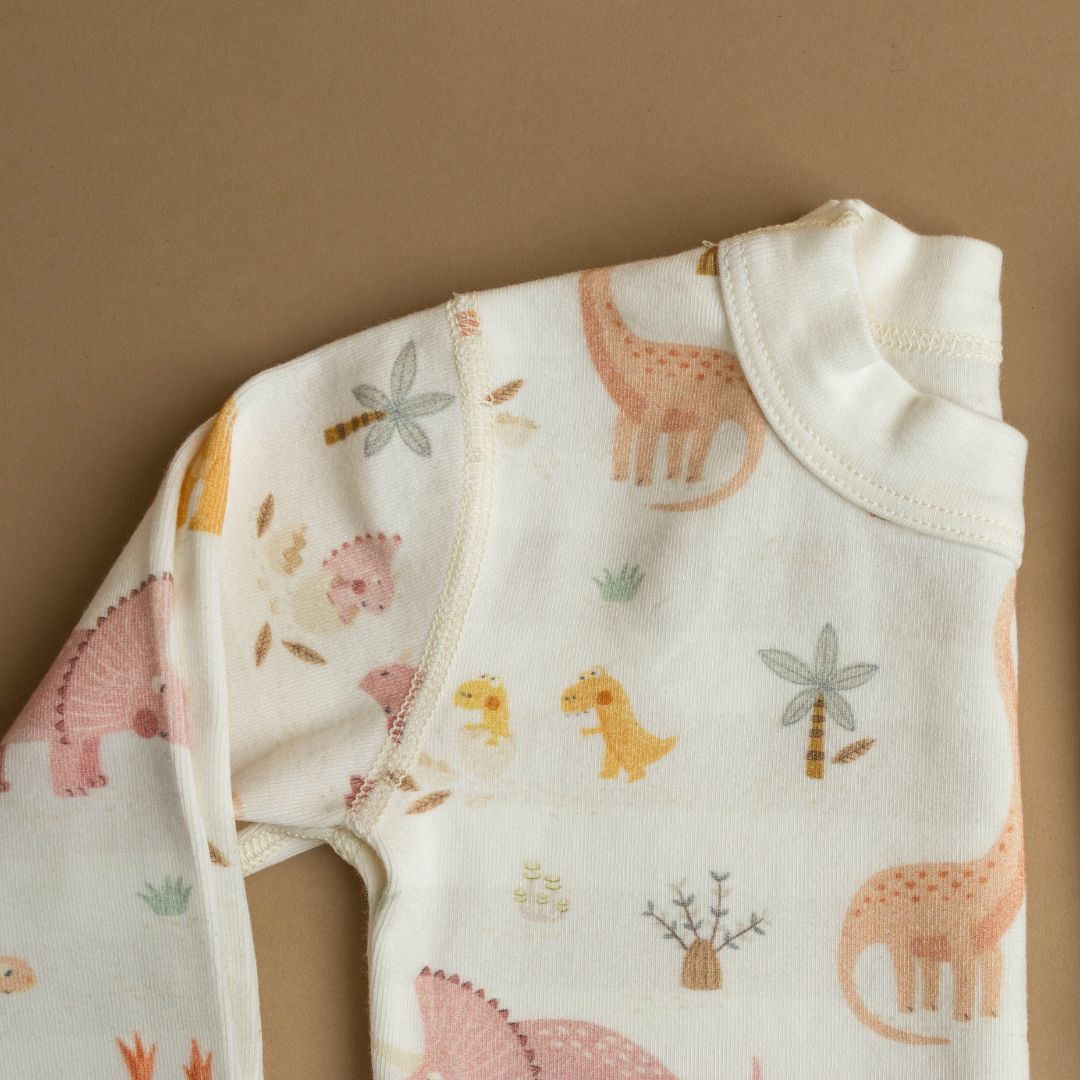 Girls Rose Dino Organic Pajamas