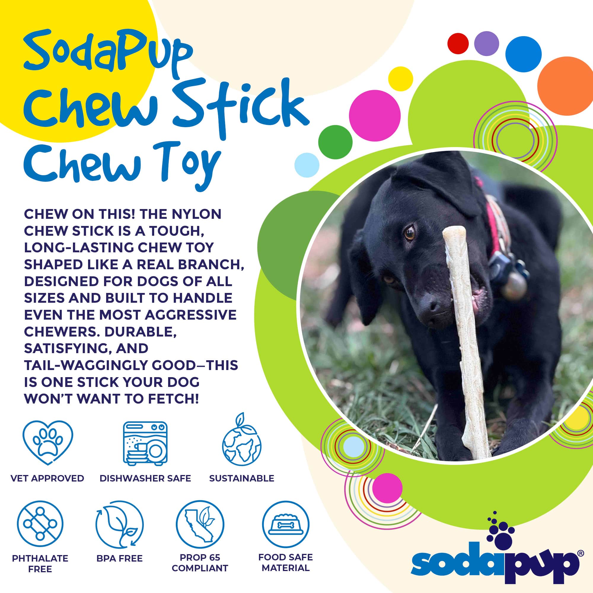 Durable Nylon Chew Stick for Power Chewers | Indestructible Dog Toy | USA Made