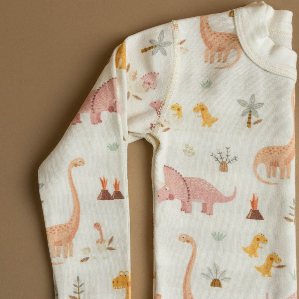 Girls Rose Dino Organic Pajamas