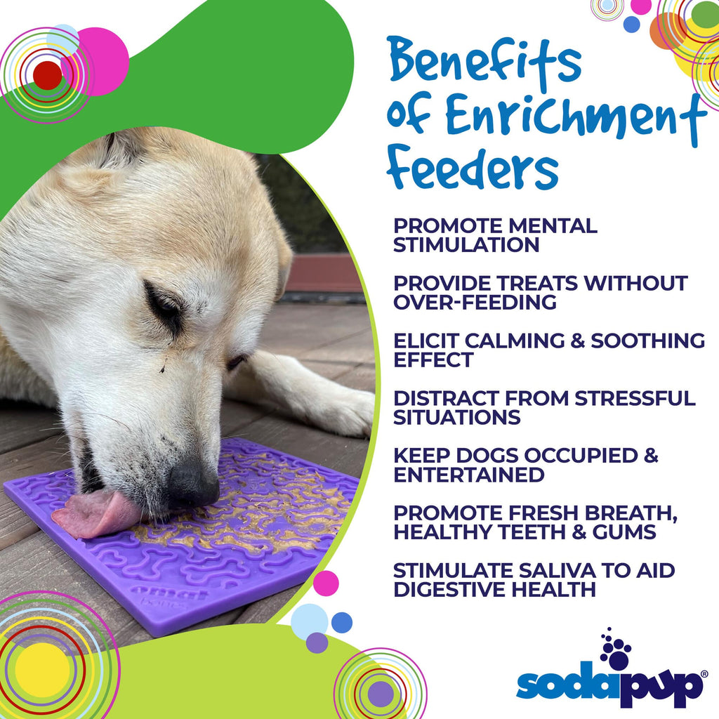 Bones eMat - Enrichment Lick Mat for Dogs and Cats | eMat Enrichment Toy for Anxiety Relief | USA Made