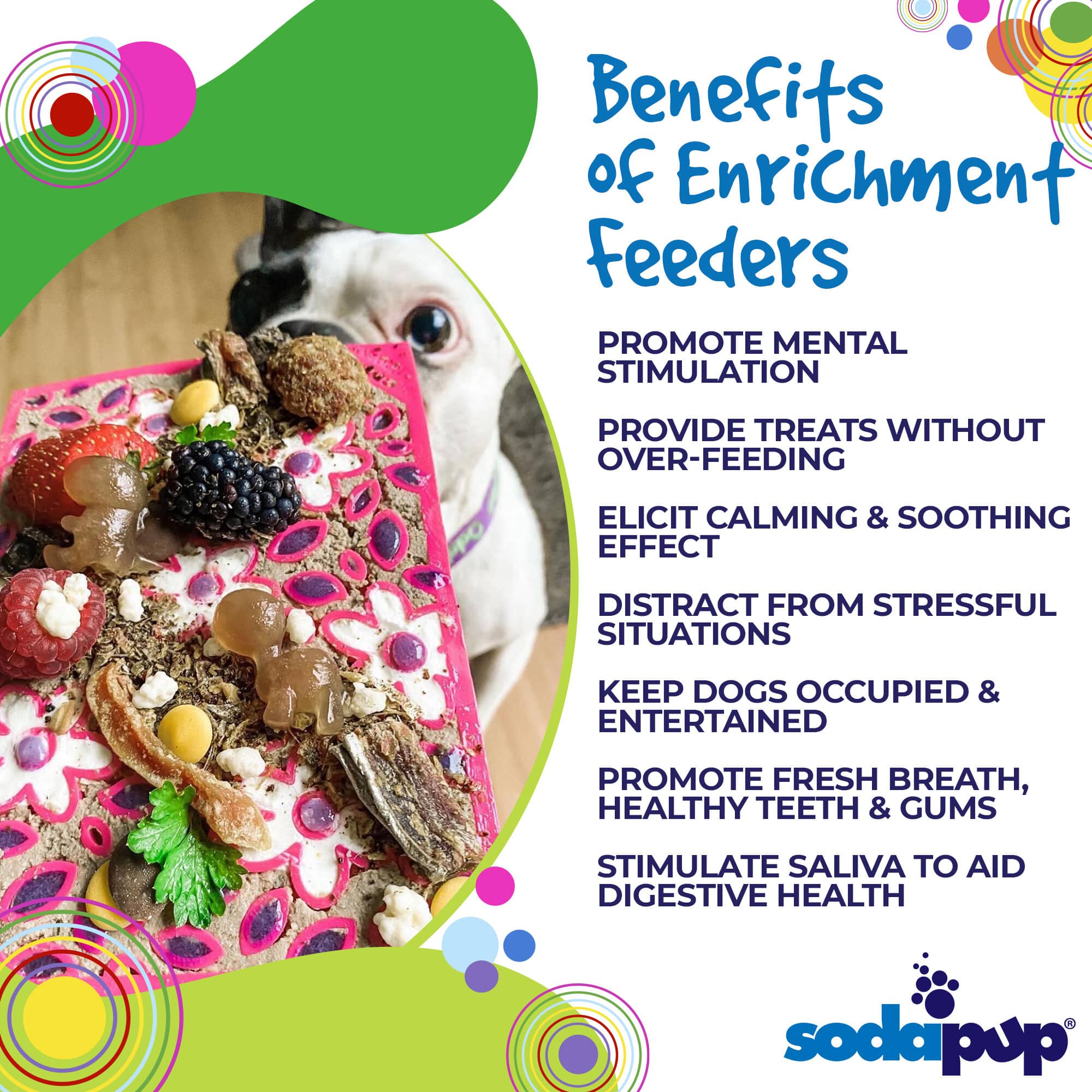 Flower Power eMat - Enrichment Lick Mat for Dogs and Cats | Flower Design | USA Made