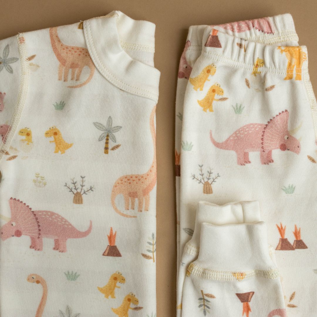 Girls Rose Dino Organic Pajamas