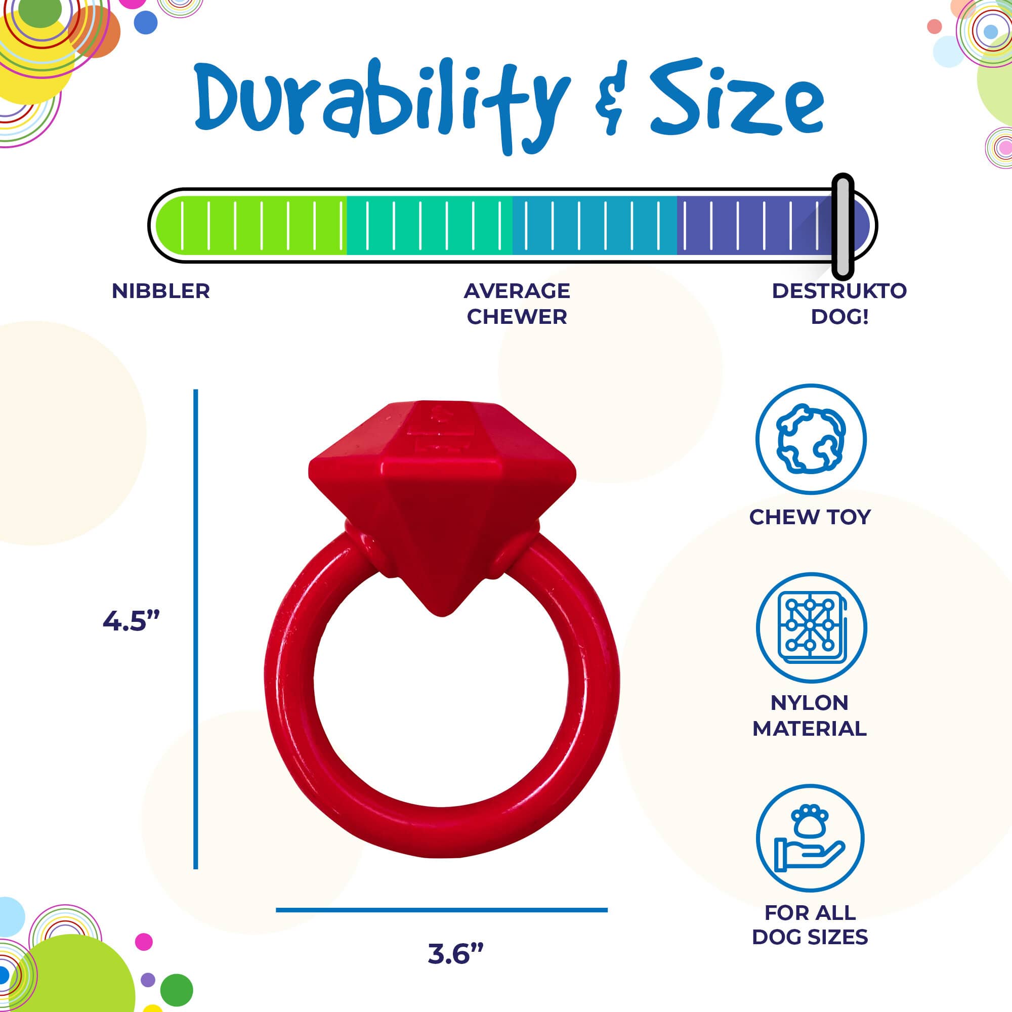 Diamond Ring Nylon Teething Ring for Puppies | USA Made