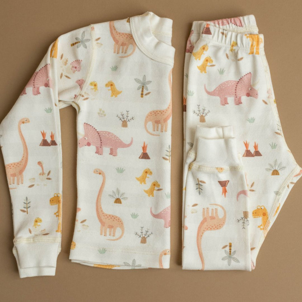 Girls Rose Dino Organic Pajamas