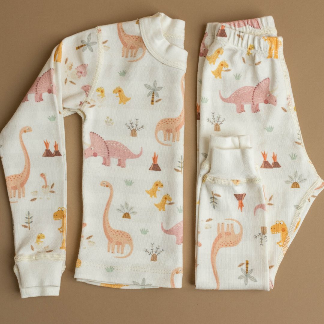 Girls Rose Dino Organic Pajamas