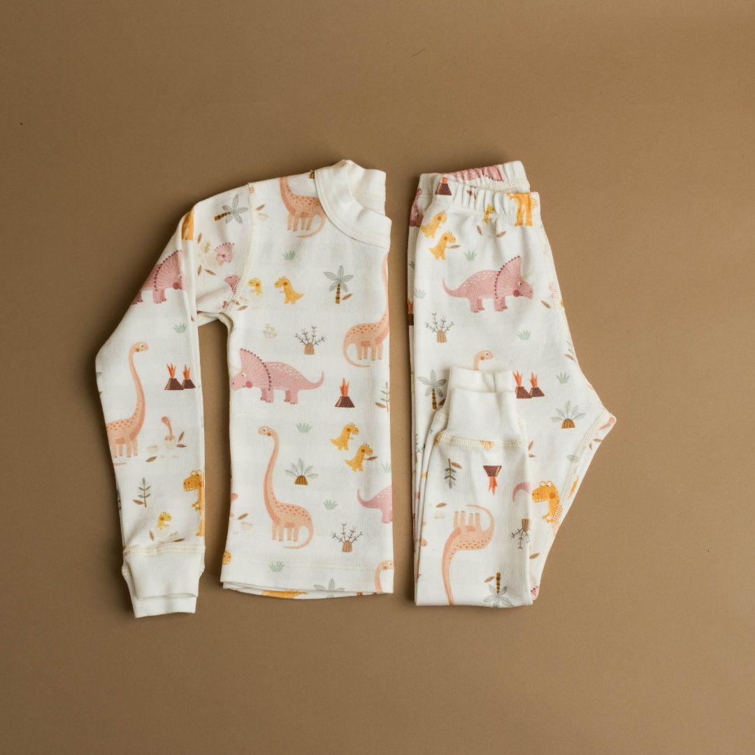 Girls Rose Dino Organic Pajamas