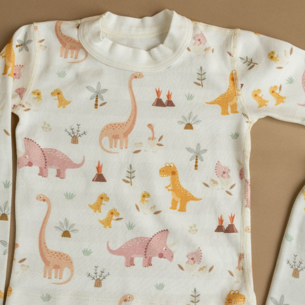 Girls Rose Dino Organic Pajamas