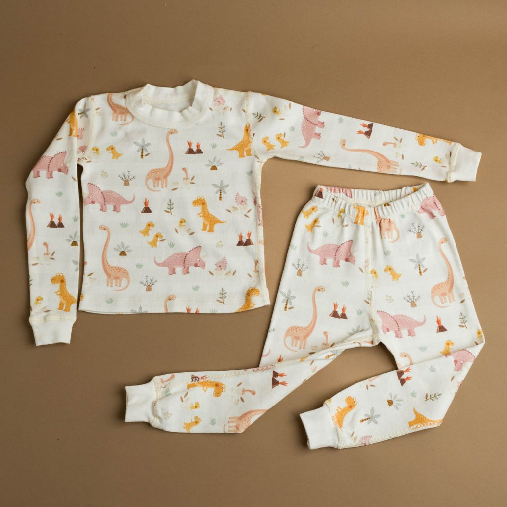 Girls Rose Dino Organic Pajamas
