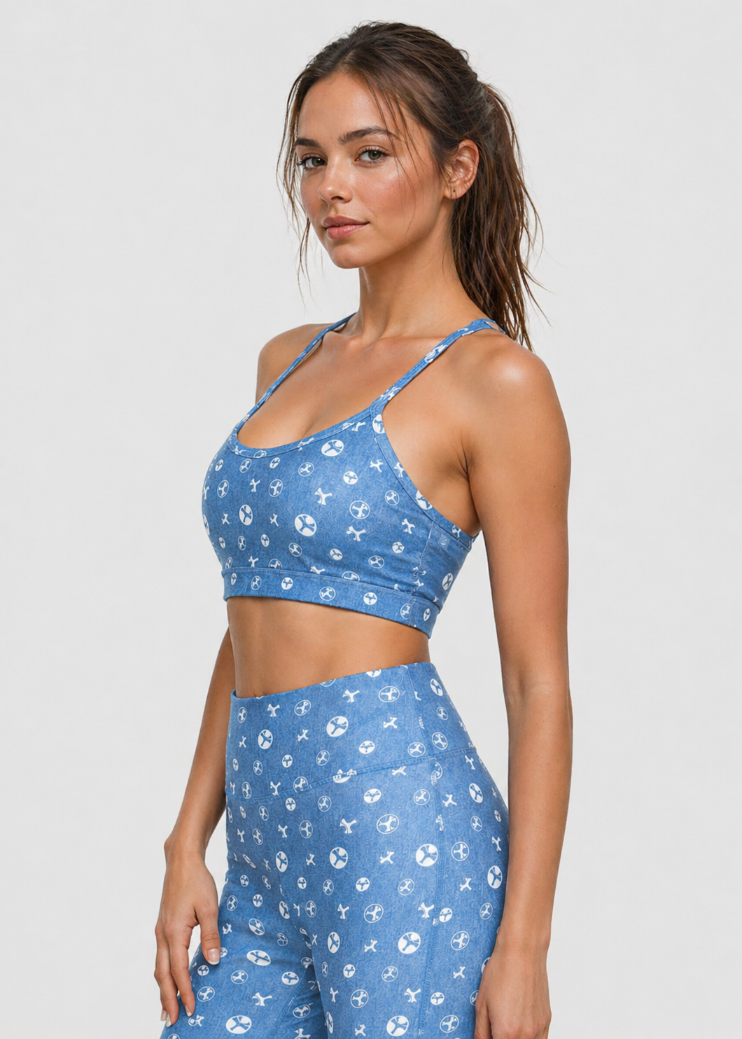 Trophy Yoga Logo Demim Bra Made in USA