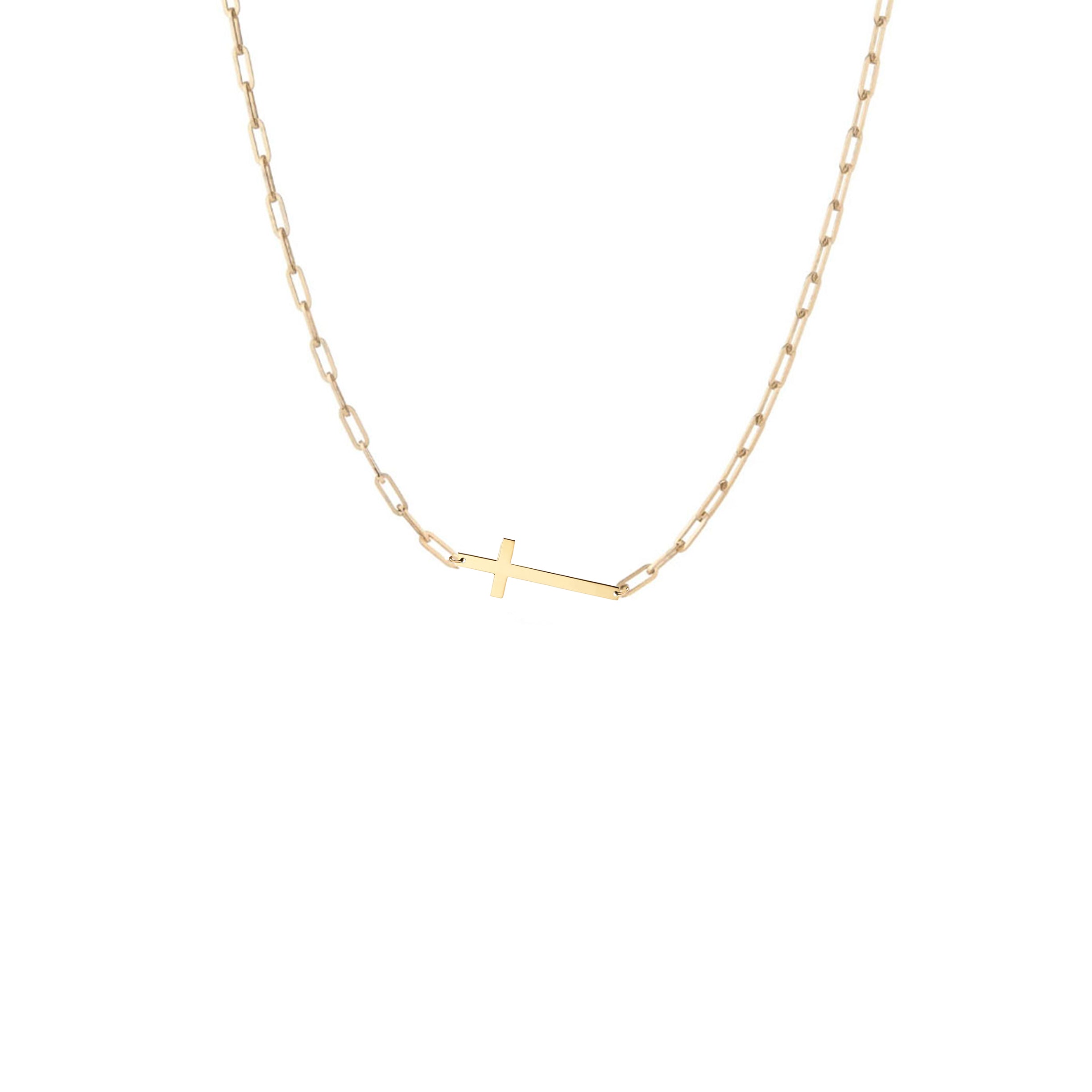Cross Paperclip Necklace