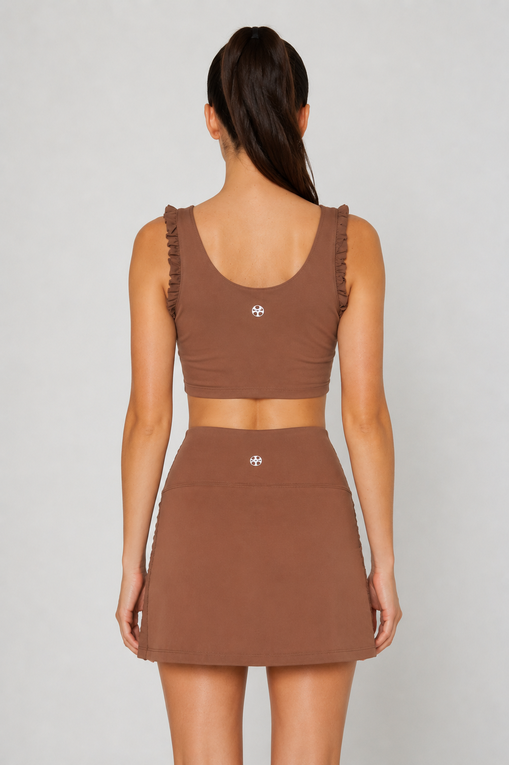 Ruffle Scoop Neck Crop Top