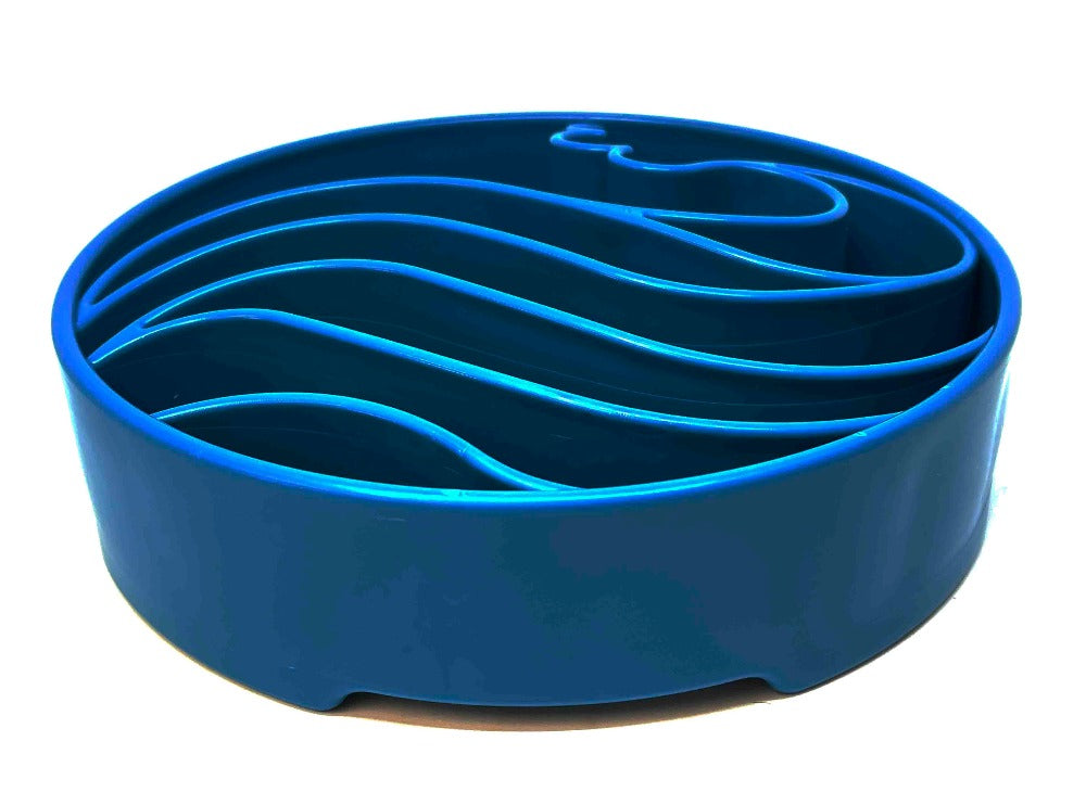 Wave eBowl Deep Slow Feeder Dog Bowl for Enrichment | USA Made