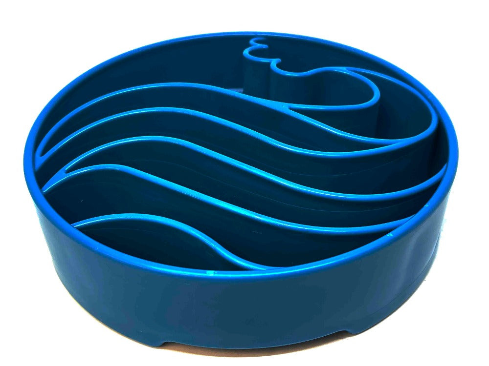 Wave eBowl Deep Slow Feeder Dog Bowl for Enrichment | USA Made
