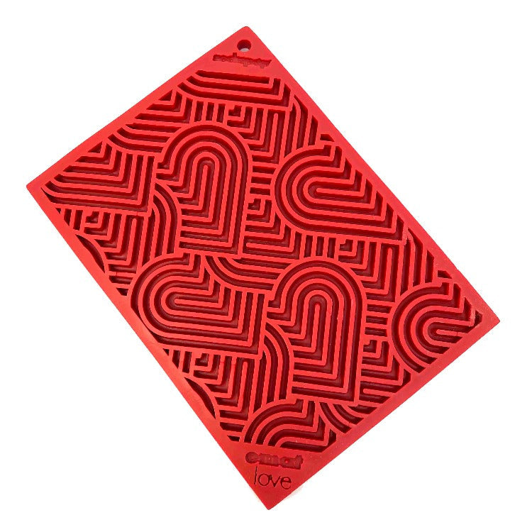 Love eMat - Enrichment Lick Mat for Dogs and Cats| Heart Design | USA Made
