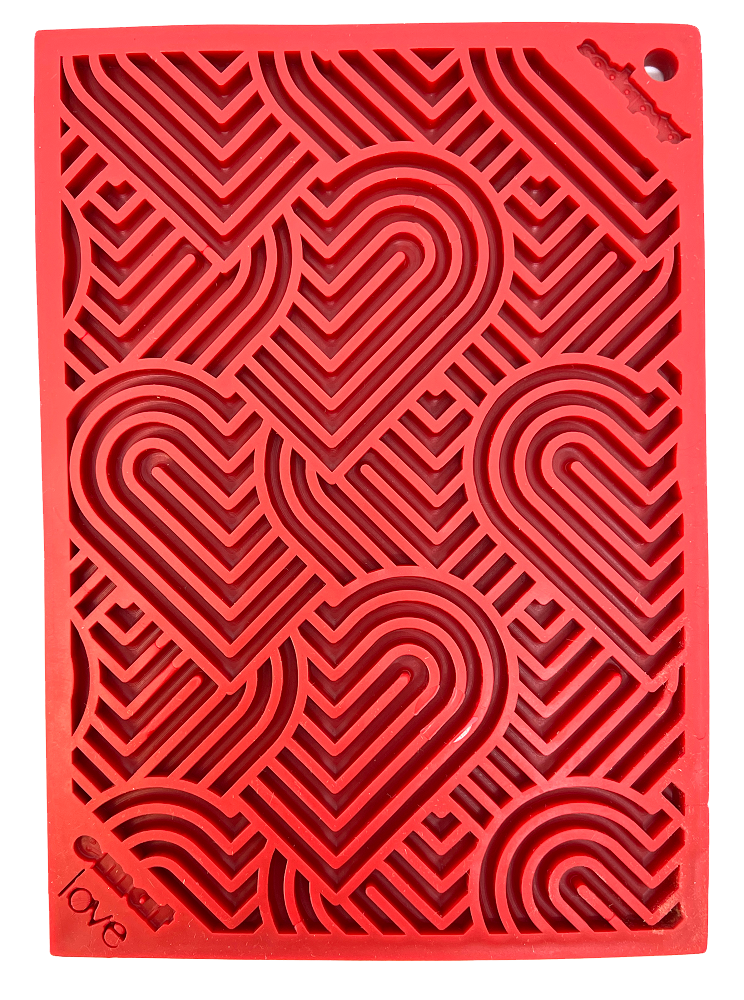 Love eMat - Enrichment Lick Mat for Dogs and Cats| Heart Design | USA Made