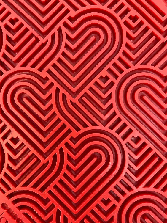 Love eMat - Enrichment Lick Mat for Dogs and Cats| Heart Design | USA Made