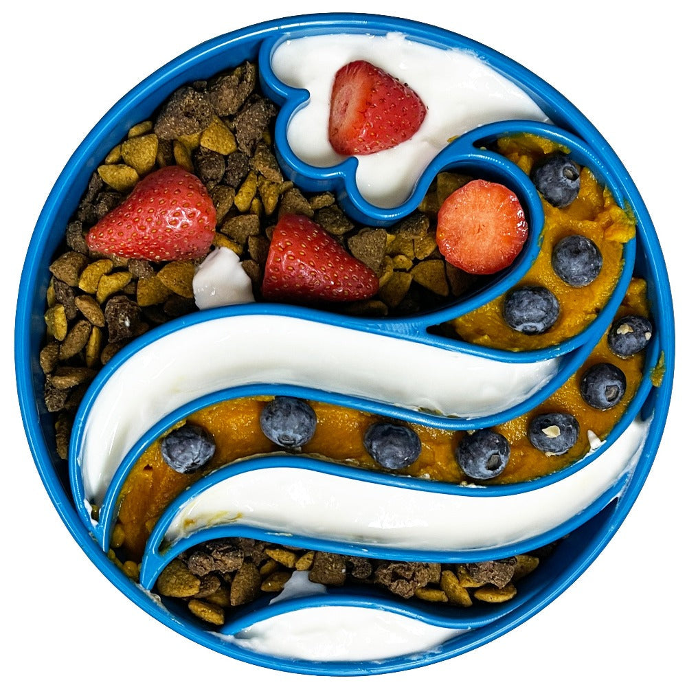 Wave eBowl Deep Slow Feeder Dog Bowl for Enrichment | USA Made