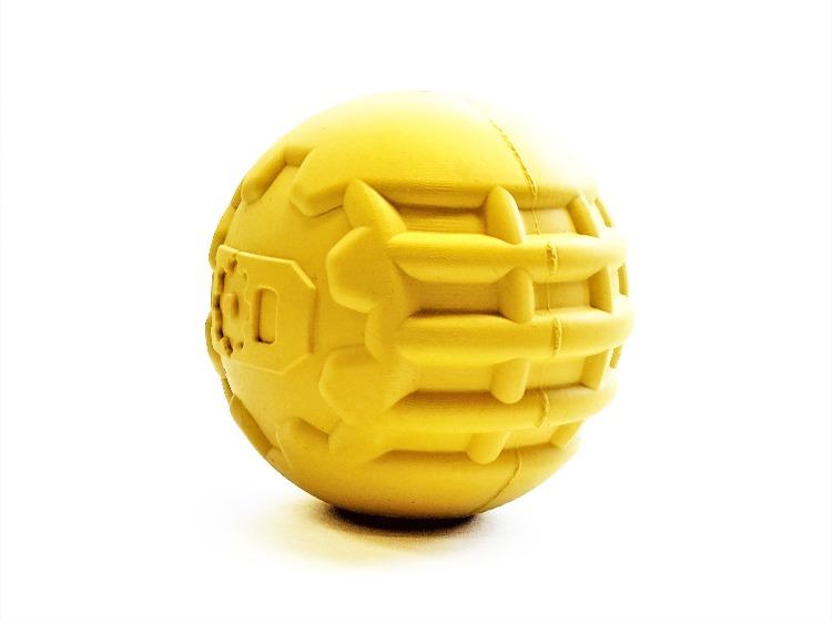 Industrial Dog Ball Rubber Chew Toy for Heavy Chewers | Yellow | USA Made