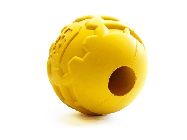 Industrial Dog Ball Rubber Chew Toy for Heavy Chewers | Yellow | USA Made