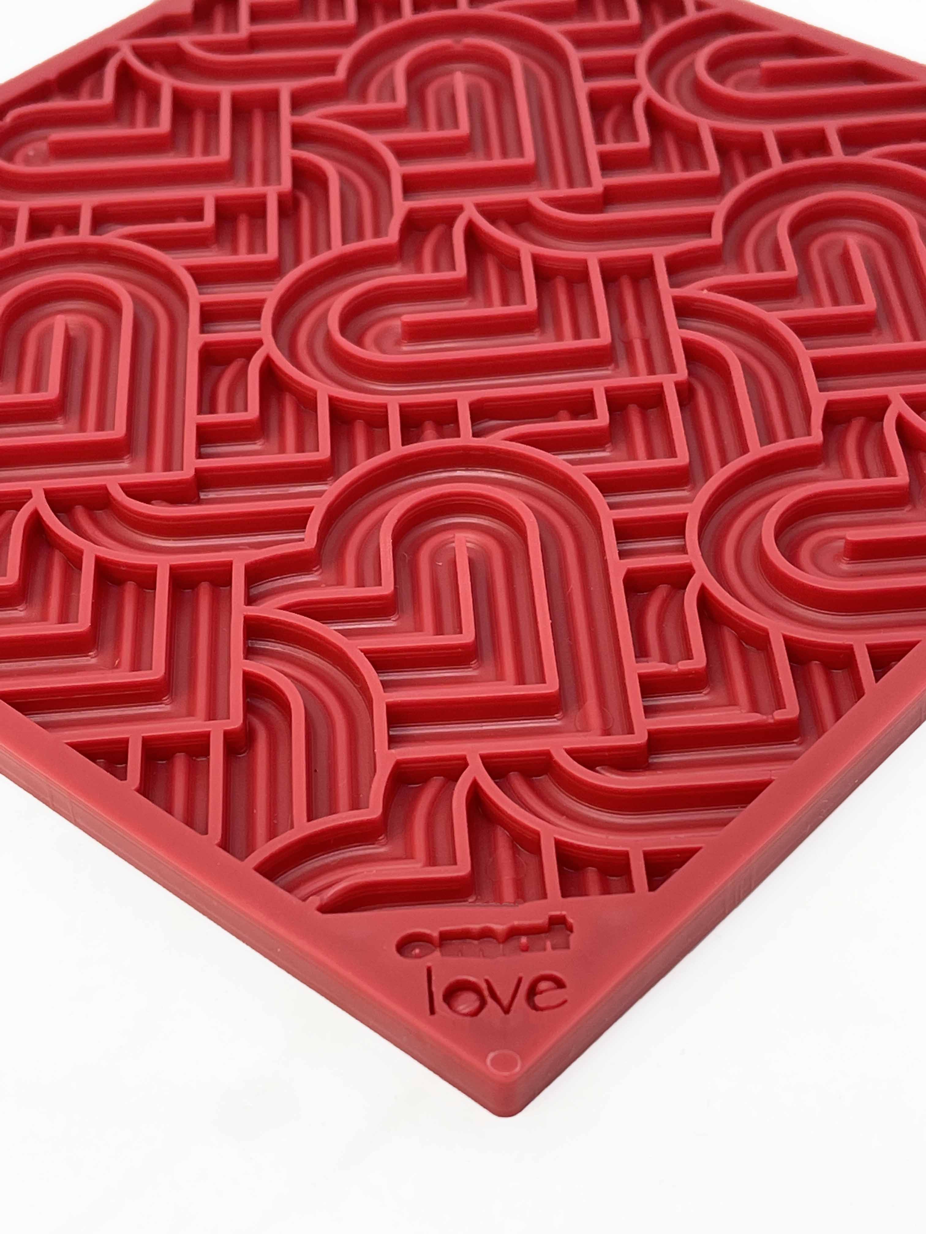 Love eMat - Enrichment Lick Mat for Dogs and Cats| Heart Design | USA Made