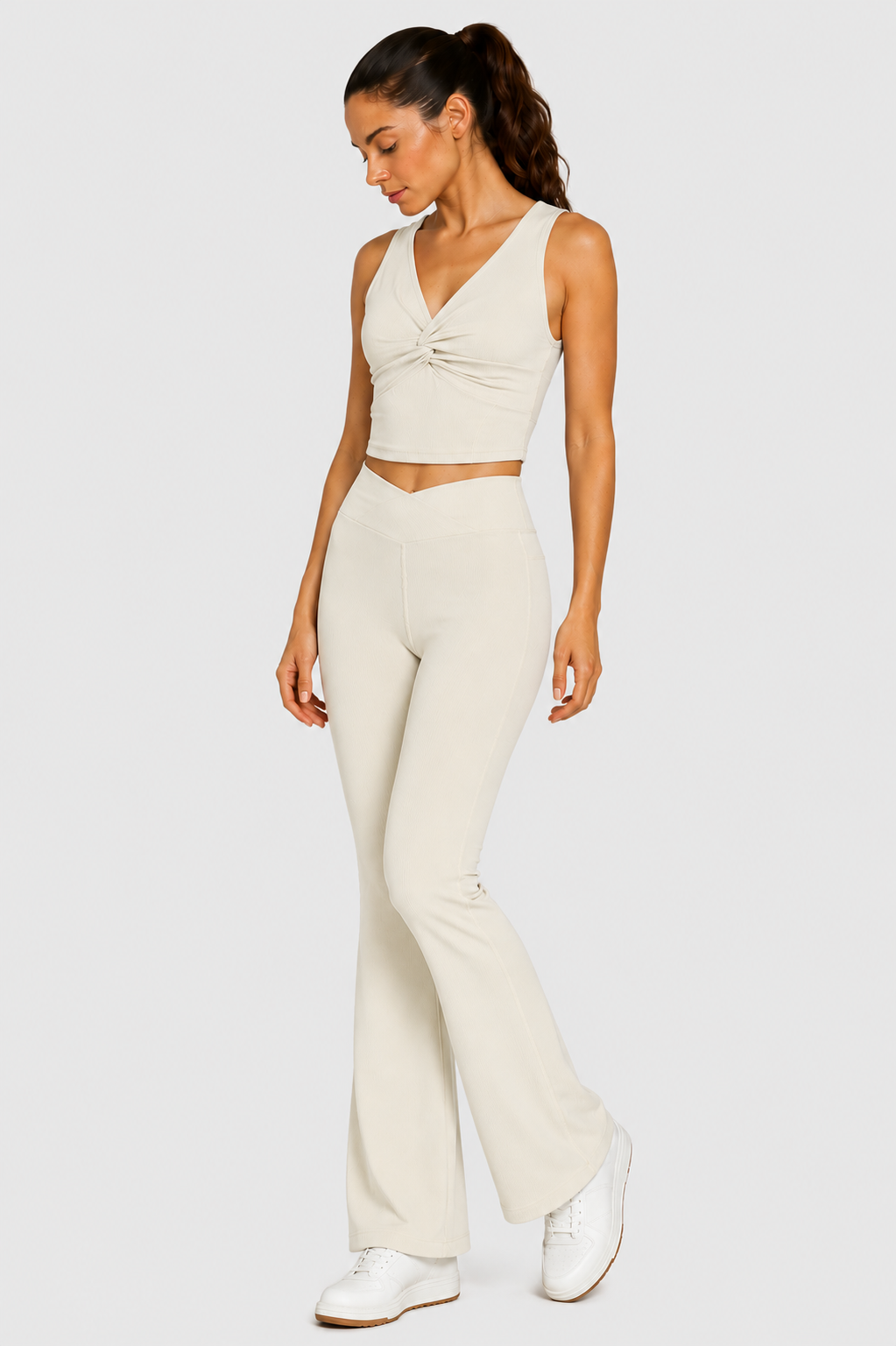 Cross Front Flare Leggings Made in USA