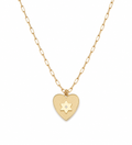 Shelly Heart Star of David Diamond Necklace