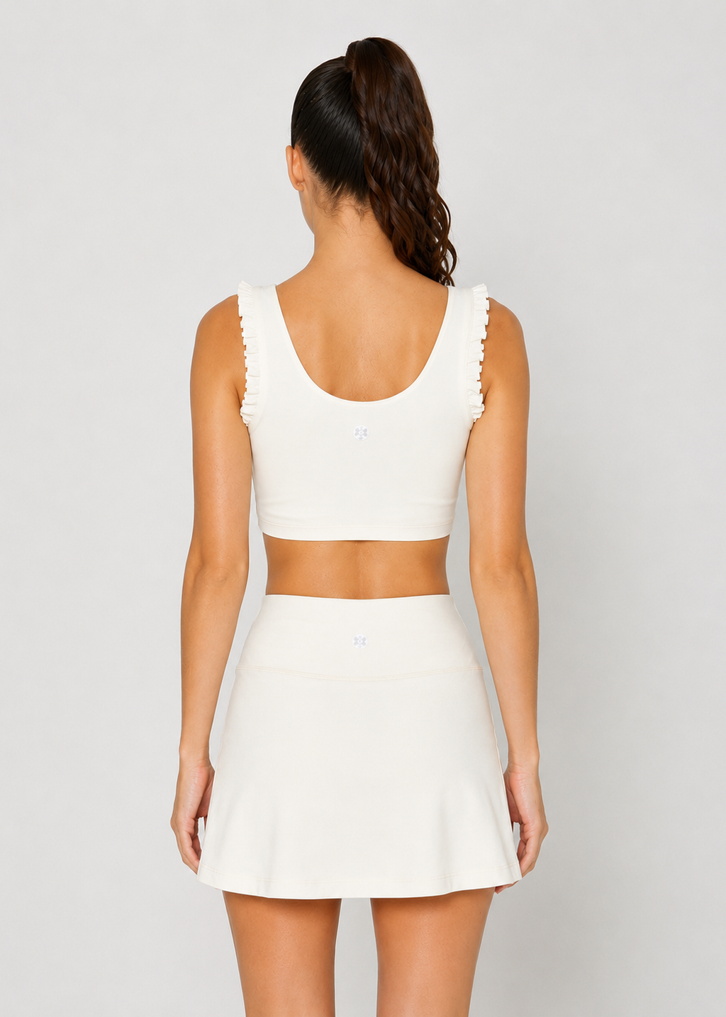 Ruffle Scoop Neck Crop Top