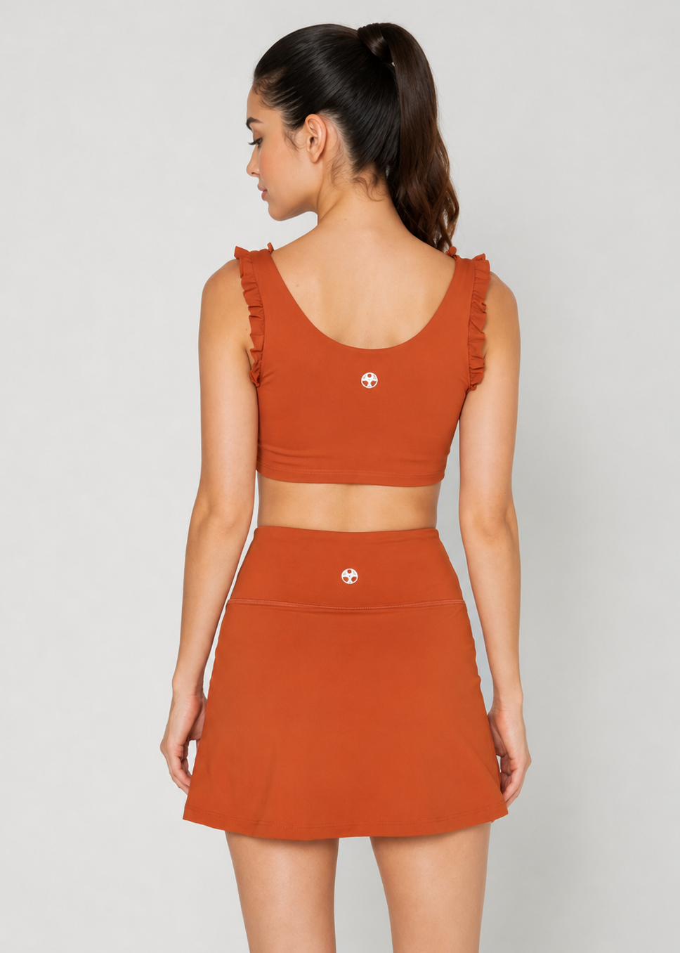 Ruffle Scoop Neck Crop Top
