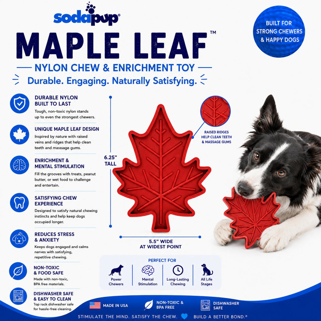 Canadian Maple Leaf Nylon Dog Chew Toy - Indestructible | USA Made