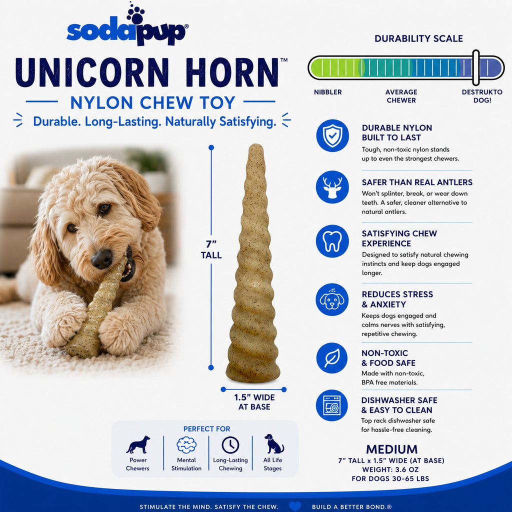 Unicorn Horn Nylon Dog Chew Toy | Durable for Aggressive Chewers | USA Made