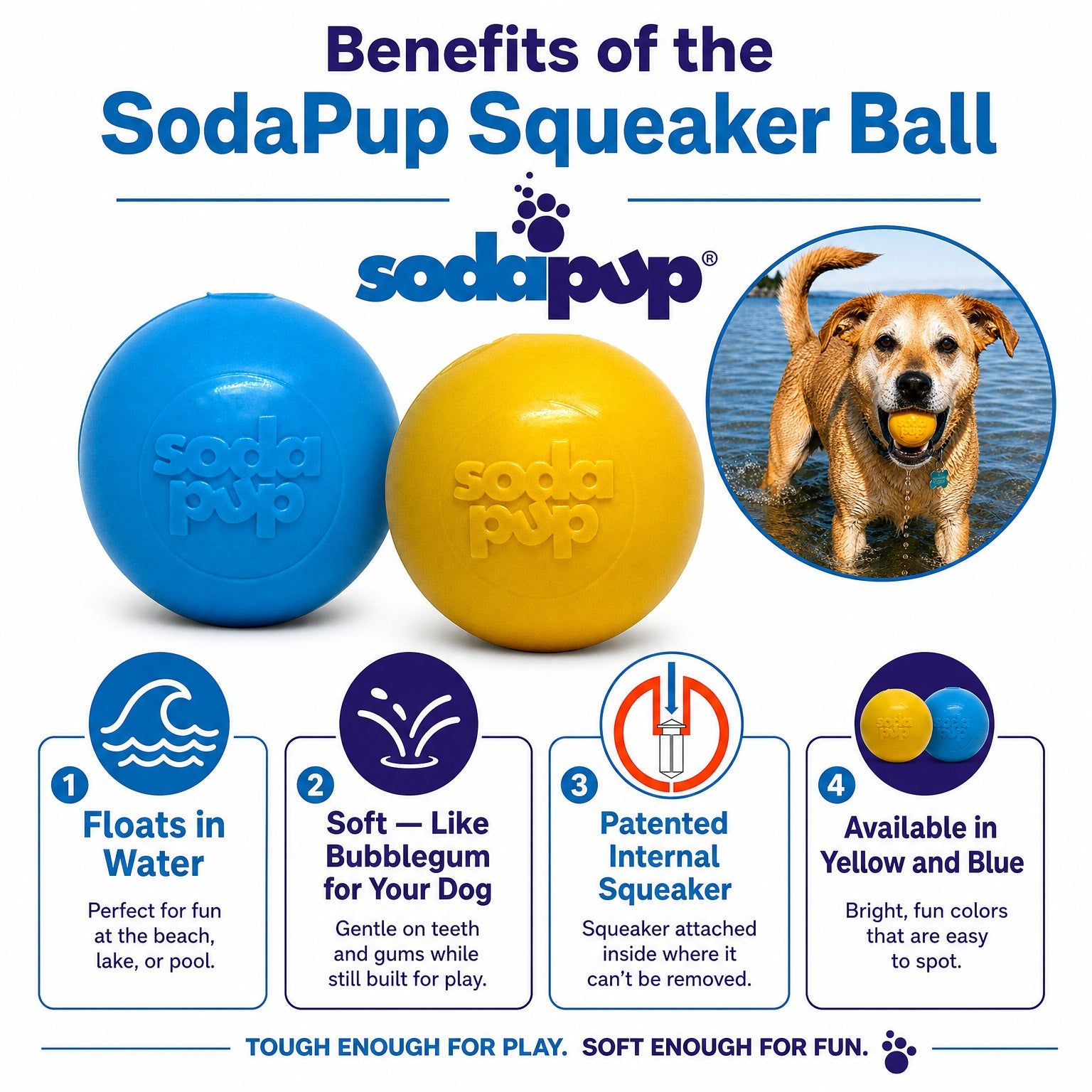 Squeak Ball - Durable Squeaky Dog Toy | USA Made