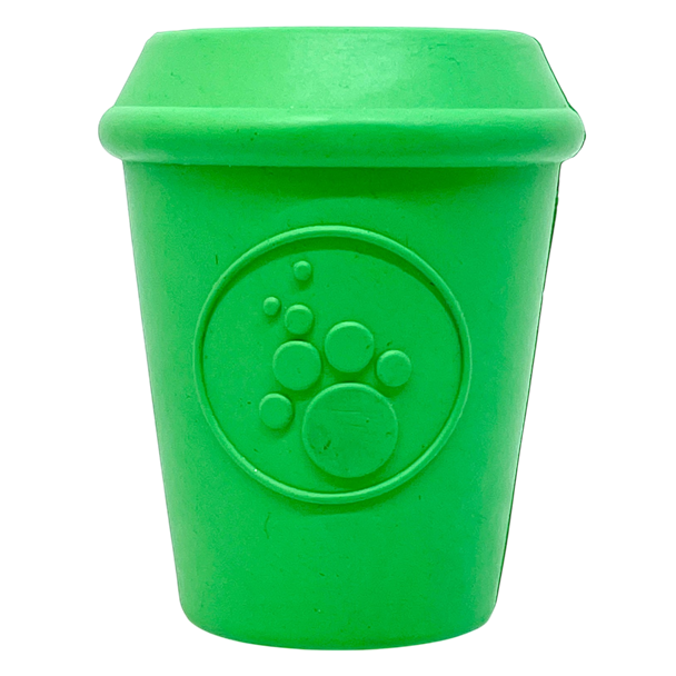 Coffee Cup Rubber Dog Chew Toy for Power Chewers | Treat Dispenser | USA Made