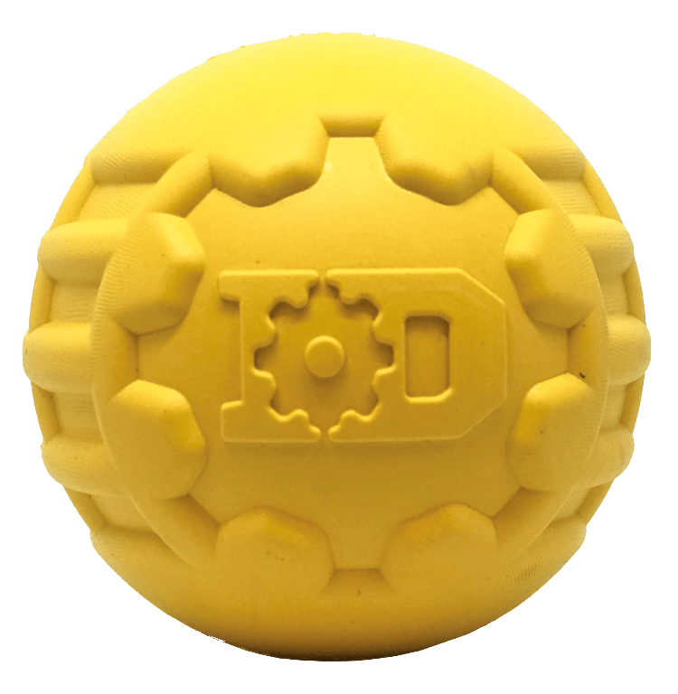 Industrial Dog Ball Rubber Chew Toy for Heavy Chewers | Yellow | USA Made